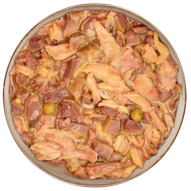 6 boites de 280gr, Ragout : poulet, canard, porc, boeuf, thon et oreille de porc