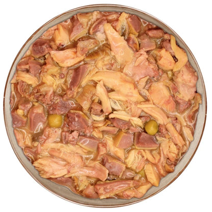 6 boites de 280gr, Ragout : poulet, canard, porc, boeuf, thon et oreille de porc